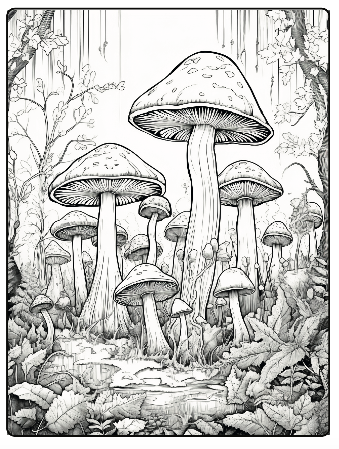 Mushroom Coloring Book - Discover the Whimsy of Fungi Through Colors ...