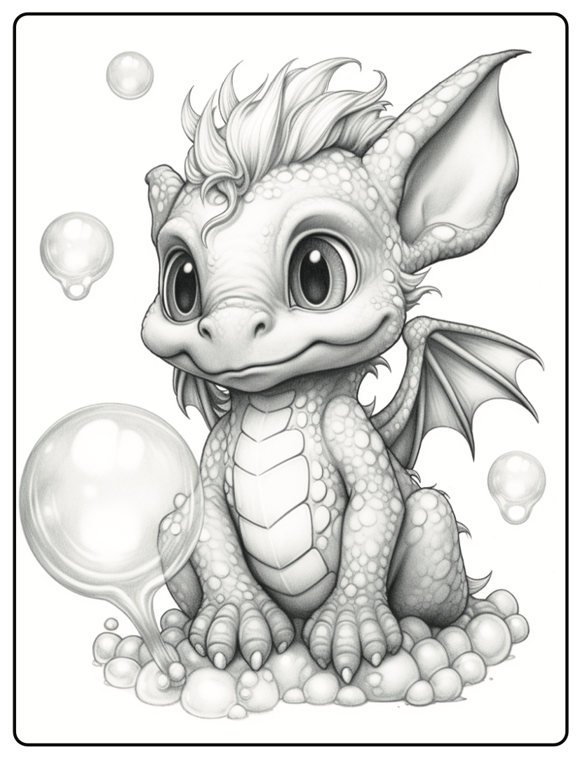 cute baby dragon coloring pages