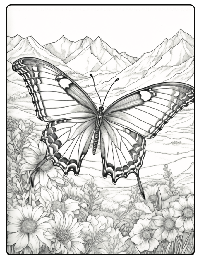 Fluttering Wings: A Butterfly Coloring Journey - Coloring eBooks