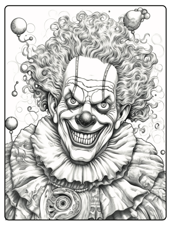 scary clowns coloring pages