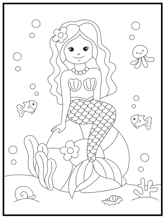 Mermaids Coloring Book - Create Underwater Wonders with Colors ...